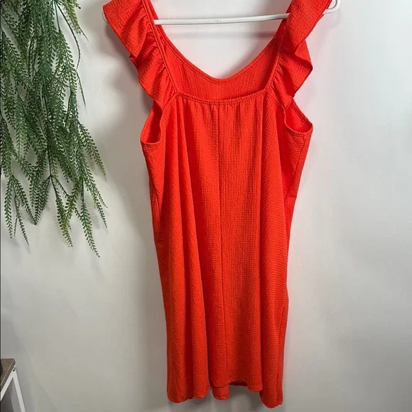 Orange Ruffled V-Neck Sundress - Picture 8 of 8